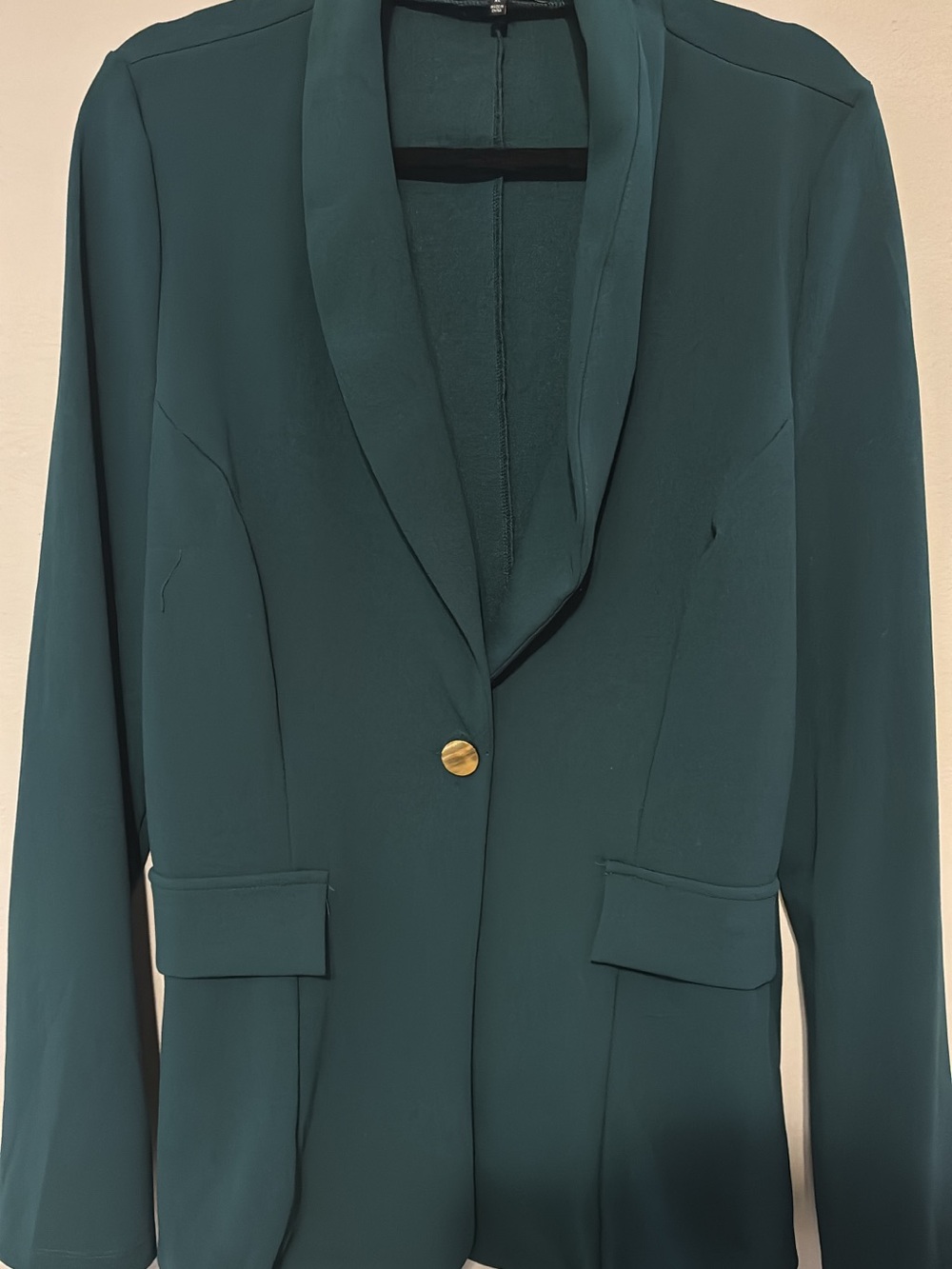 Women's emerald green Single-Button Blazer and pants